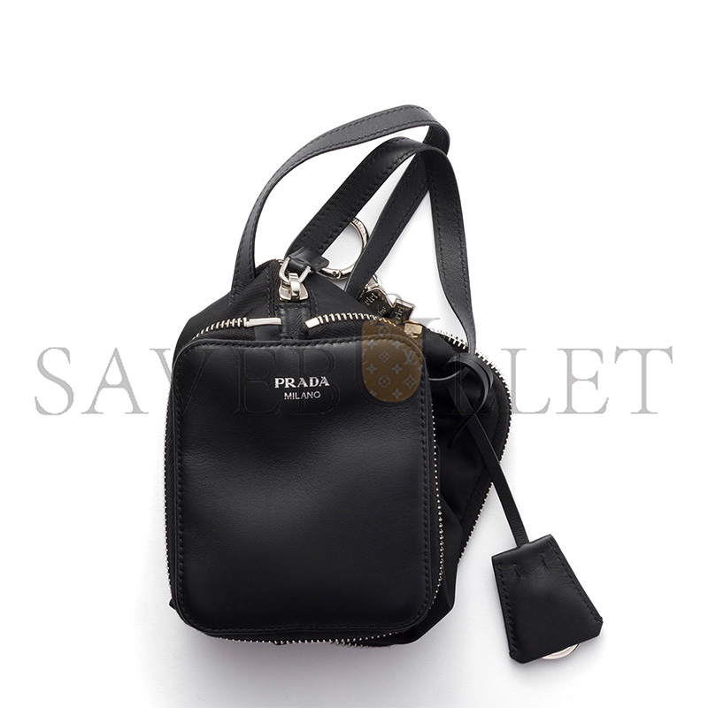 PRADA RE-NYLON AND LEATHER FOLDABLE MINI DUFFEL BAG 1TT348 (11.5*10cm)